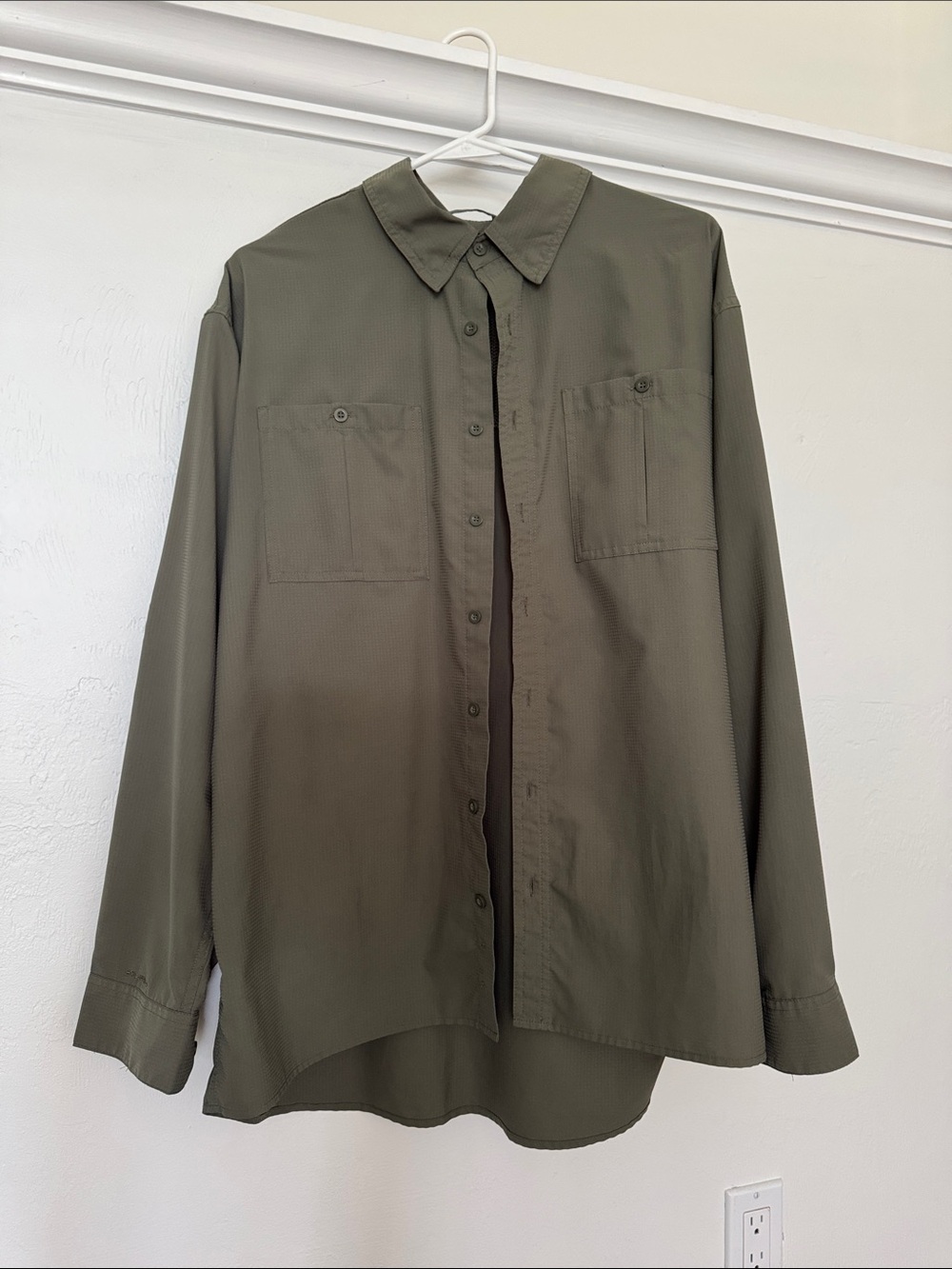 Drake Olive Green Performance Button-Down Shirt